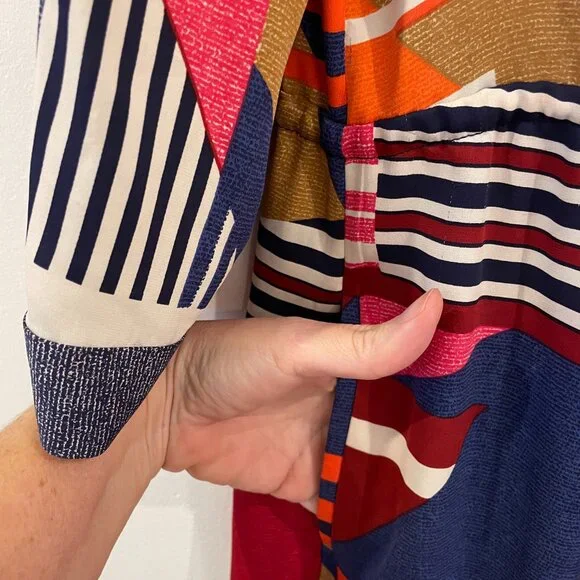 Diane Von Furstenberg Multicolor Geometric Print Freya Dress - Picture 4 of 6